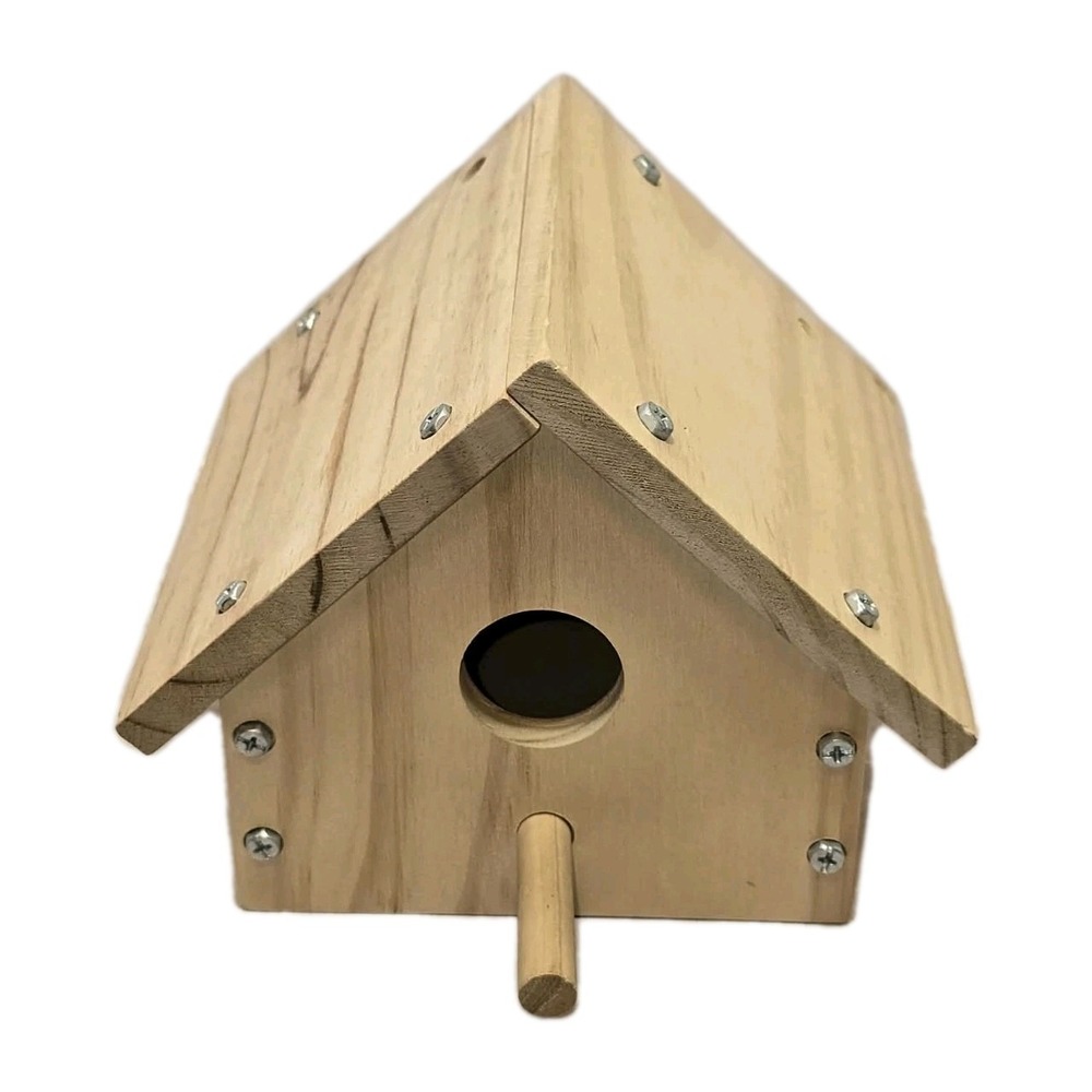 Natural‎ Wood Birdhouse Rustic Hanging Bird House Decorative Wooden Nest Box